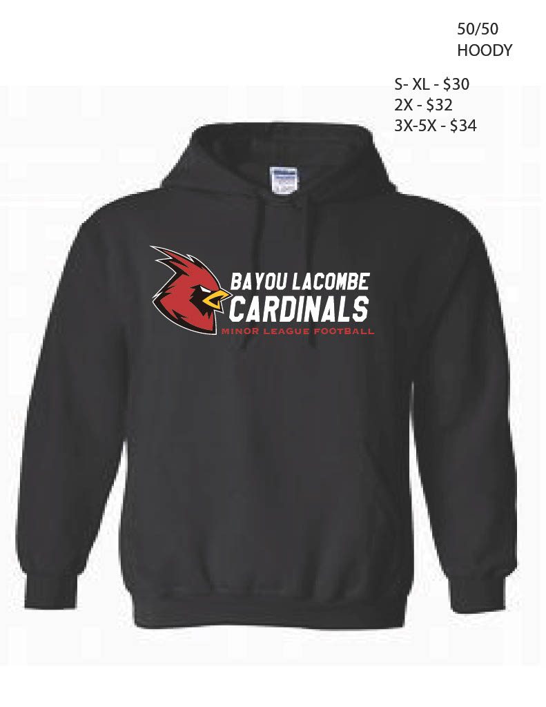 50/50 Hoody in Black with Horizontal Logo
