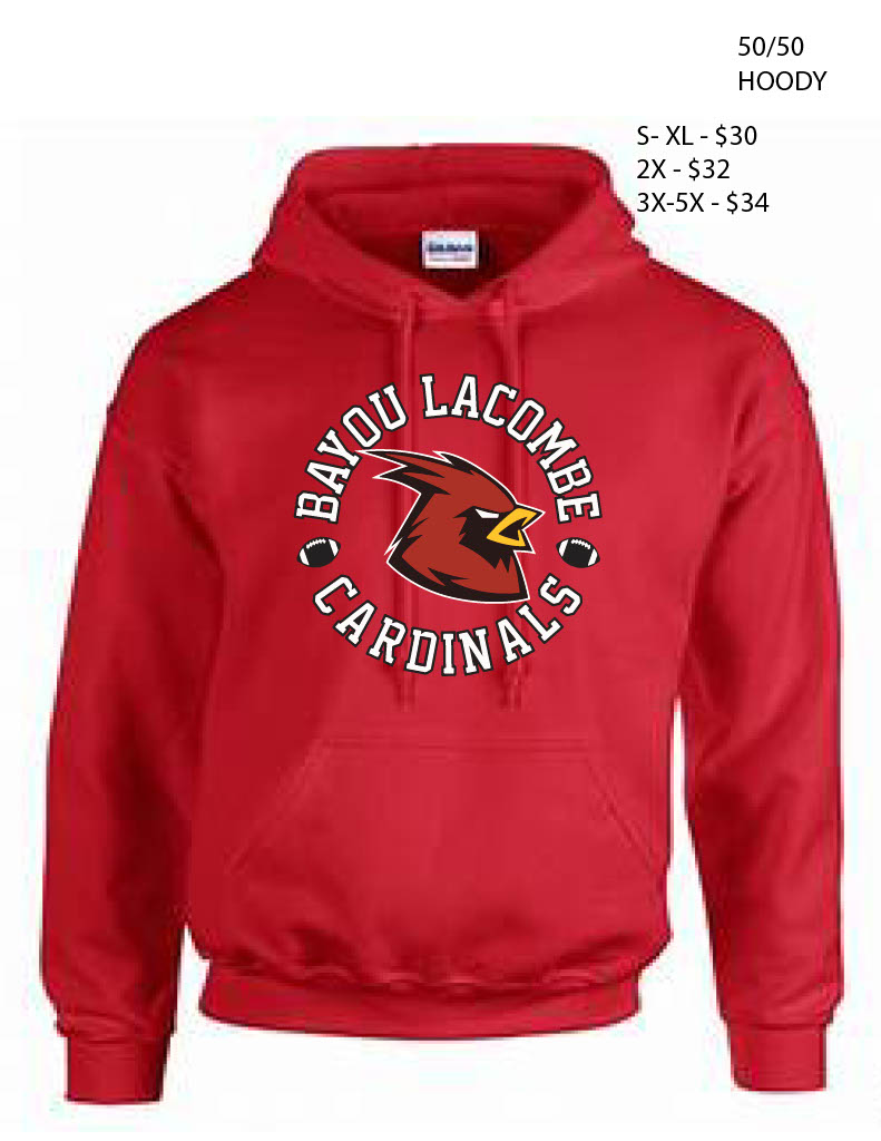 50/50 Hoody in Red with Circle Logo