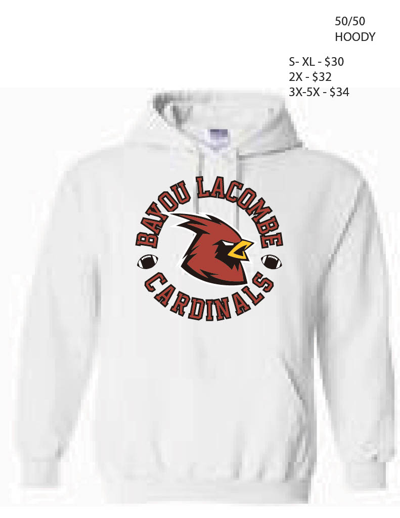 50/50 Hoody in White with Circle Logo