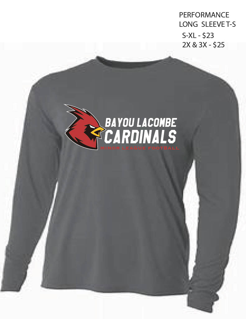 Performance Long Sleeve in Gray with Horizontal Logo