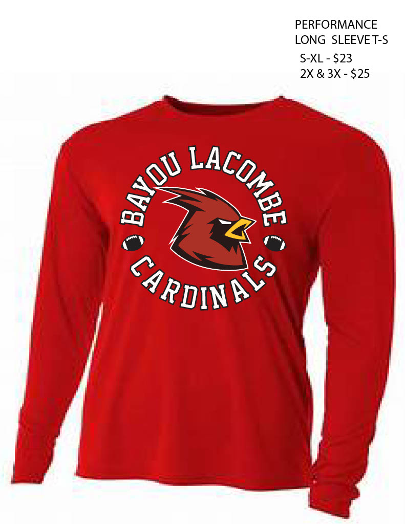 Performance Long Sleeve in Red with Circle Logo