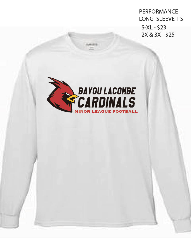 Performance Long Sleeve in White with Horiztonal Logo