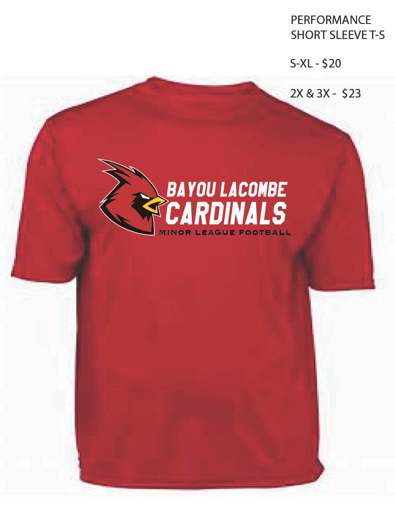 Performance Short Sleeve in Red with Horizontal Logo